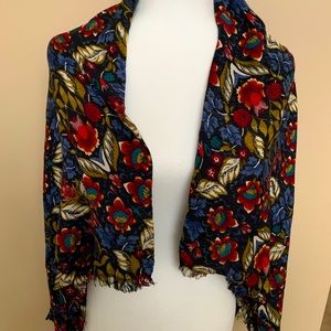 J.Jill Floral Fringed Scarf
